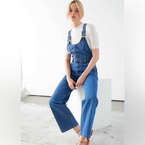 & OTHER STORIES Blue Straight Leg Denim Dungarees 2
